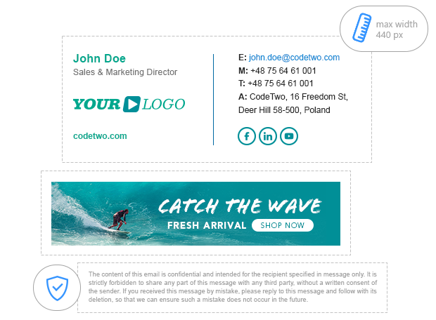 Mobile email siganture example - best size