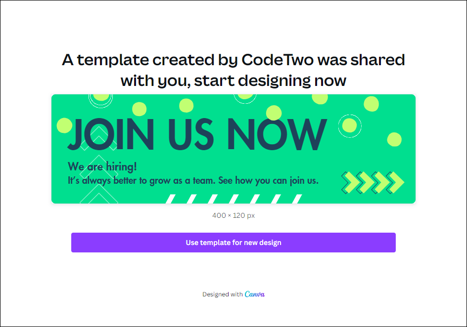 Make an editable copy of the banner designs in Canva
