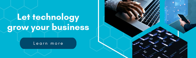 Canva-editable banner for a technology-focused business