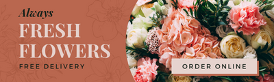 Canva-editable banner for a florist business
