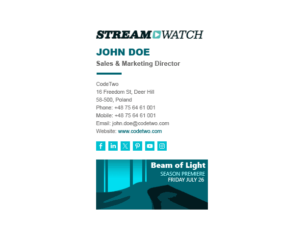 StreamWatch - animated gif signature example