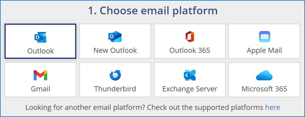 Email signature generator manual - choosing email platform