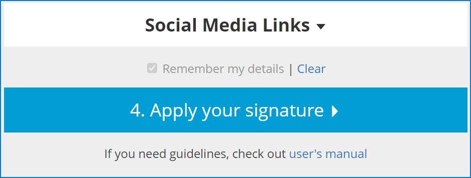 Free email signature creator - Remember my details on