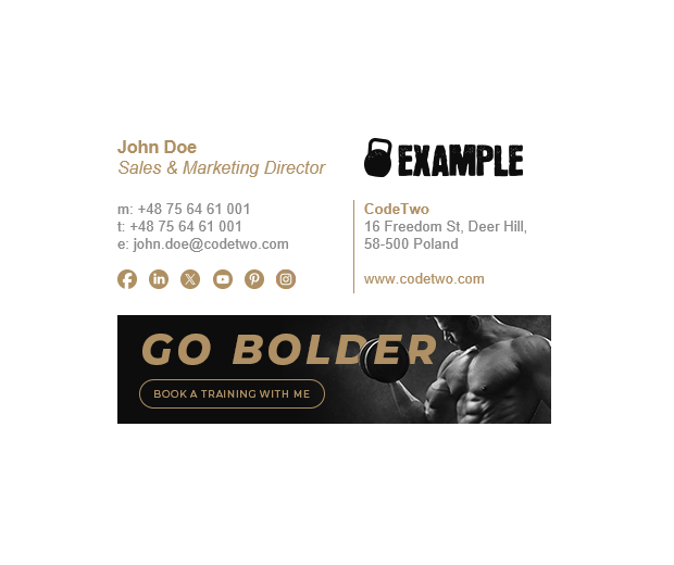 Dark and elegant personal brand email signature