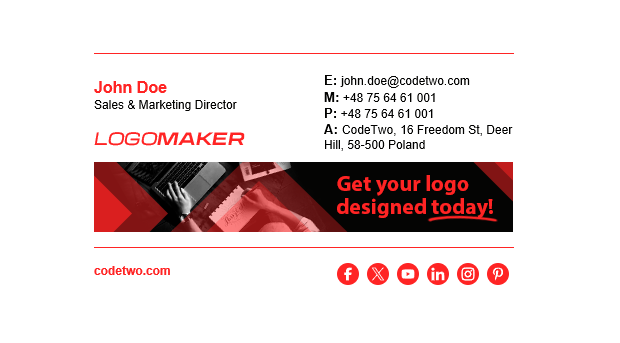 Logomaker - freelancer's email signature inspiration