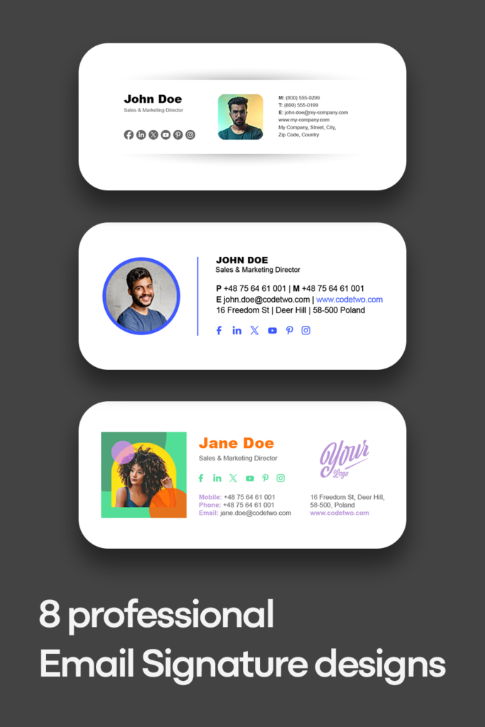 Freelance email signature inspirations