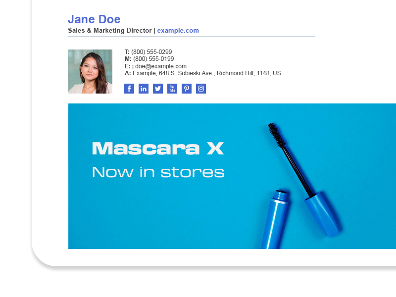 Use linked images to promote your products with a high quality graphics in your email communication.