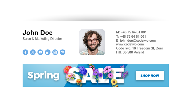 Blooming Sale – an email signature great for marketing