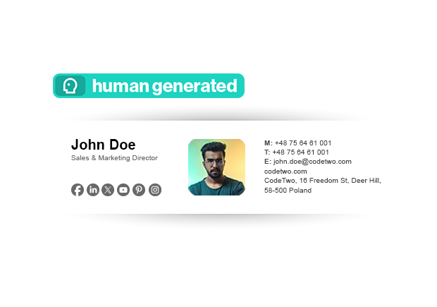 Human-generated email signature