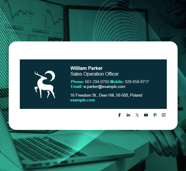 Simple email signature with a logo.