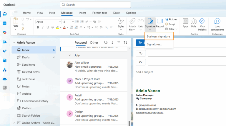 Best way to create an email signature for Outlook