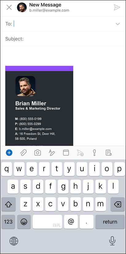 Automatic email signature added to Outlook for iOS