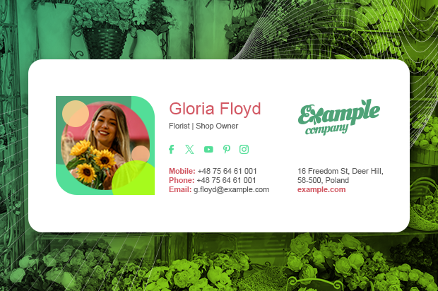 Email signature for a business owner