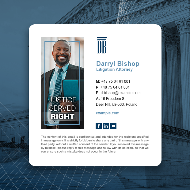 Email signature for a lawyer