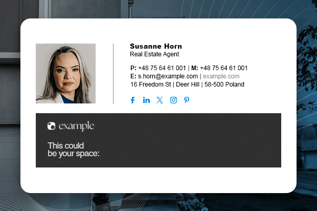 Email signature for a real estate agent