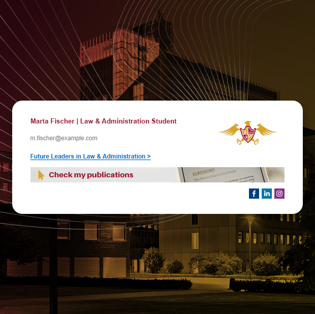 Email signature for a student