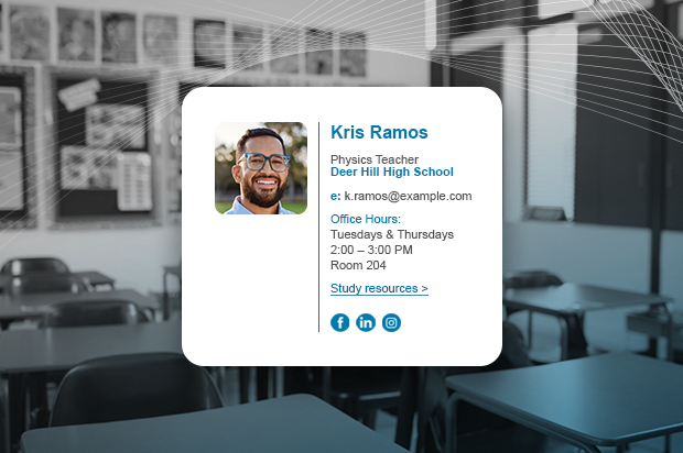 Email signature for a teacher