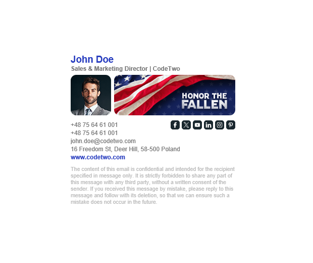 Honor the Fallen – Memorial Day email signature design