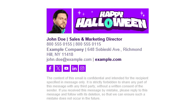 Halloween Horror Night – email signature with a GIF banner